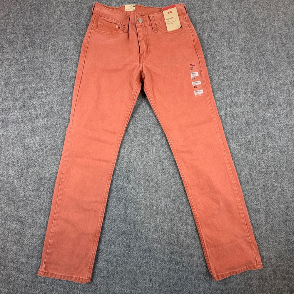 Levis 511 Slim Stretch Jeans Mens 29x30 Burnt Orange Rust Red